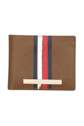 leather casual men two fold wallet - tan