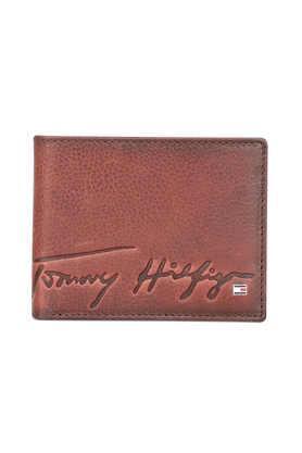 leather casual men two fold wallet - wine