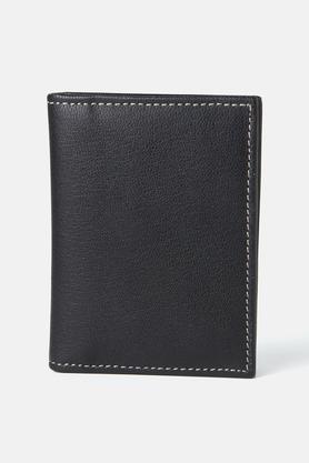leather casual wear men's card holder - black