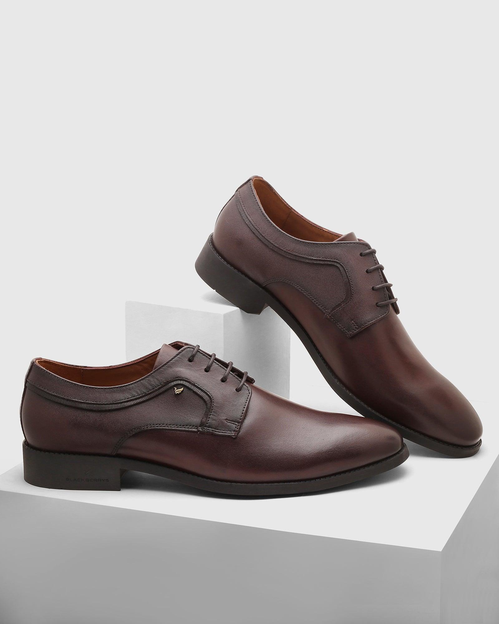 leather derby shoes in burgandy (quddor)