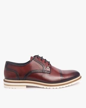 leather derby shoes with broguing