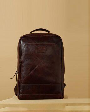 leather everyday backpack with adjustable strap