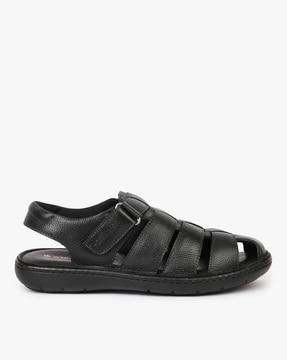 leather fisherman sandals with velcro closure