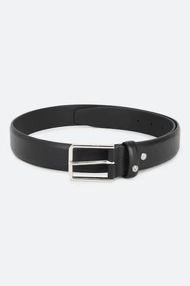 leather formal men's single side belt - grey