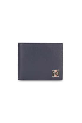 leather formal men two fold wallet - navy