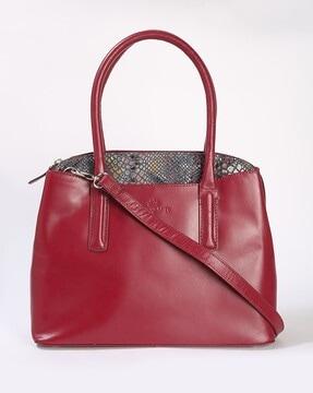 leather handbag with detachable strap