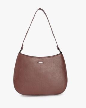 leather hobo bag with zip closure