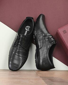 leather lace-up driver shoes