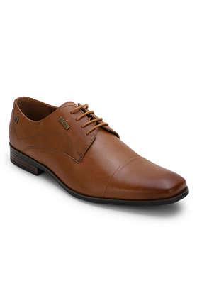 leather lace up men's formal shoes - tan
