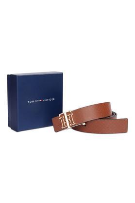 leather men's casual single side belt - tan