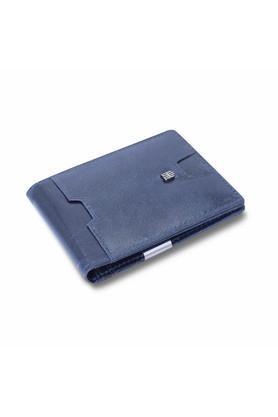 leather men's casual wear wallet - navy