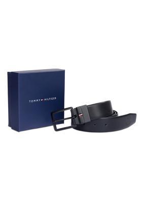 leather men's formal reversible belt - black