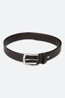 leather men casual single side belt - black