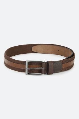 leather men casual single side belt - brown