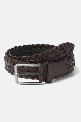 leather mens casual single side belt - brown