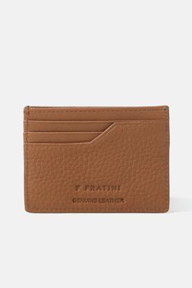leather mens casual wear card holder - tan
