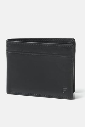 leather mens casual wear wallet - black