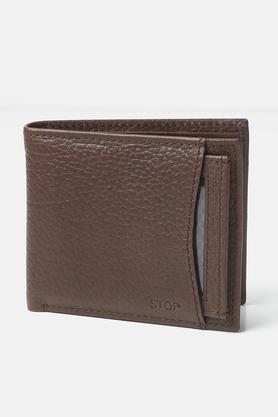 leather mens casual wear wallet - brown