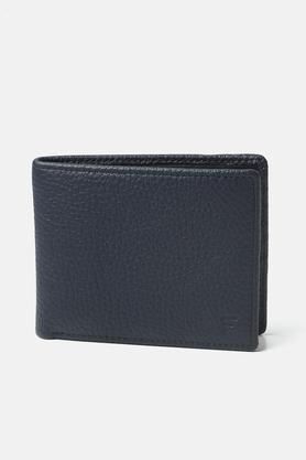 leather mens casual wear wallet - navy