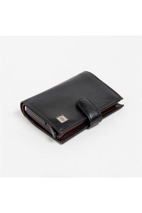 leather mens formal card holder - black