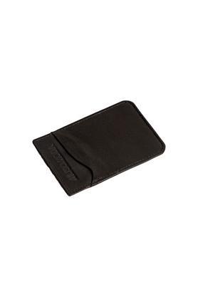 leather mens formal card holder - black