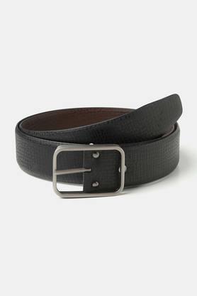 leather mens formal reversible belt - black mix