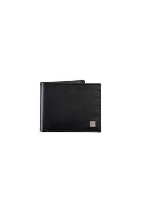 leather mens formal two fold wallet - black