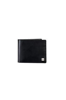 leather mens formal two fold wallet - black