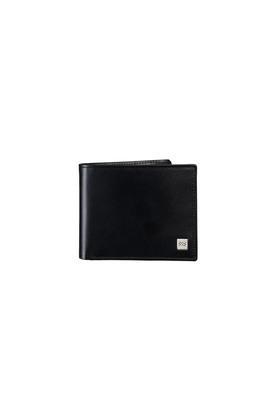 leather mens formal two fold wallet - black