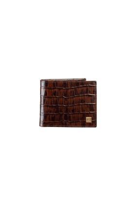leather mens formal two fold wallet - brown