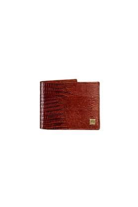 leather mens formal two fold wallet - brown