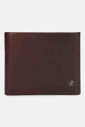 leather mens formal two fold wallet - brown