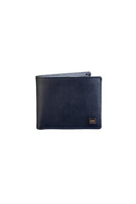 leather mens formal two fold wallet - navy