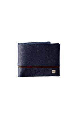 leather mens formal two fold wallet - navy