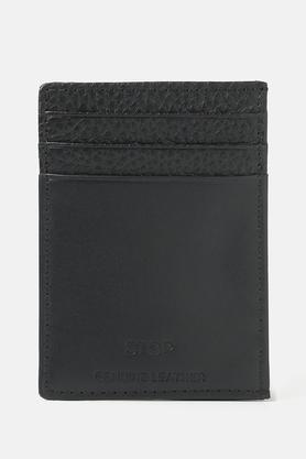 leather mens formal wear card holder - black