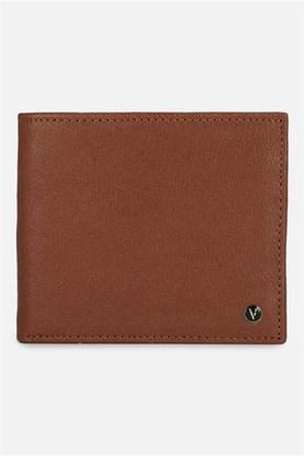 leather mens formal wear three fold wallet - orange