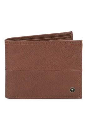 leather mens formal wear two fold wallet - orange
