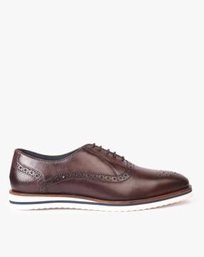 leather oxfords with brouguing