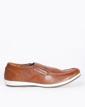 leather panelled slip-on shoes
