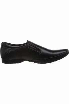 leather regular slipon mens formal shoes - black