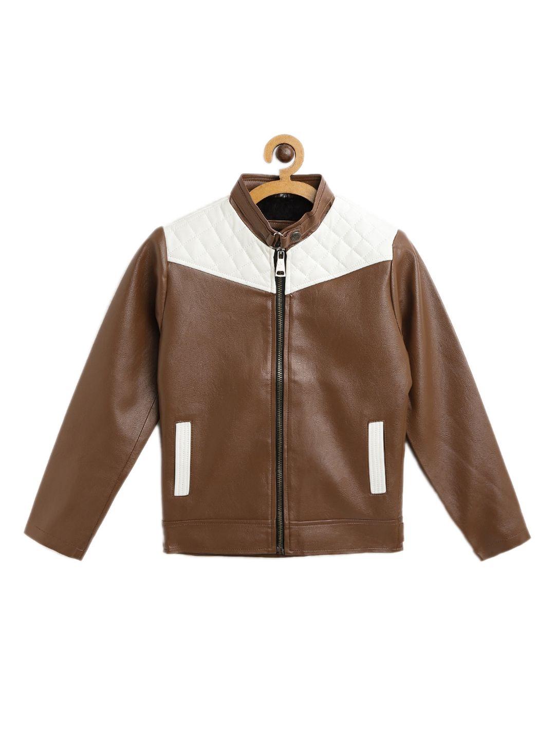 leather retail boys brown lightweight outdoor padded jacket