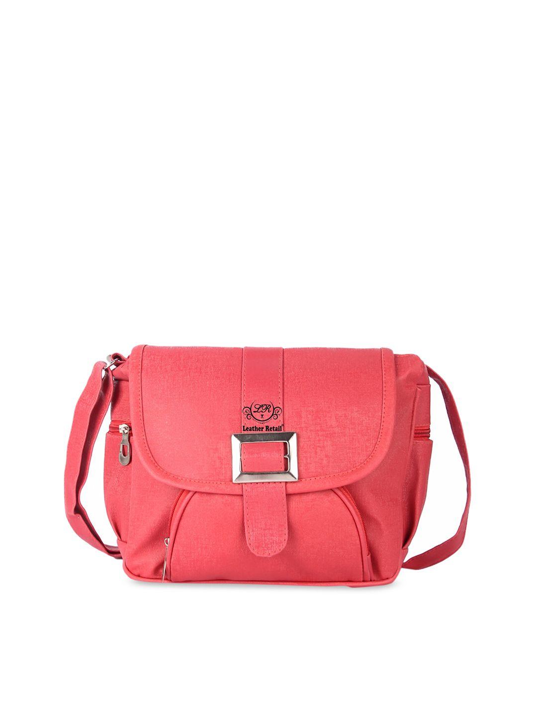 leather retail pink pu structured sling bag