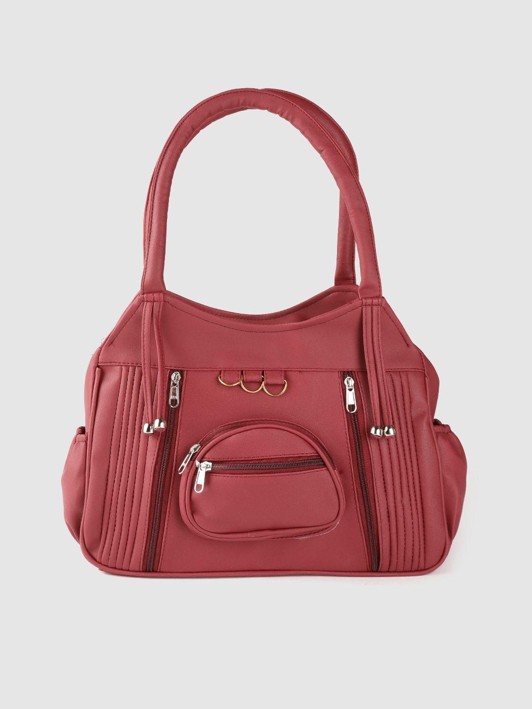 leather retail pink solid shoulder bag