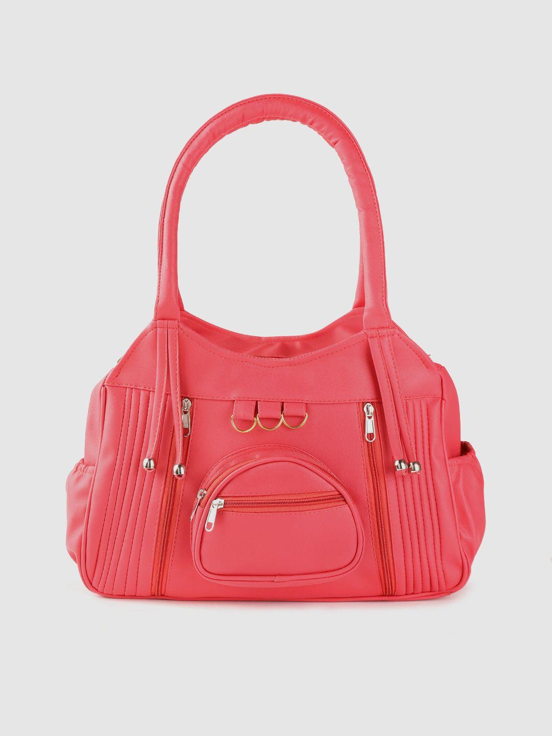leather retail pink structured shoulder bag