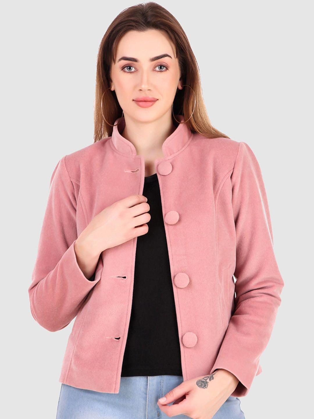 leather retail stand collar crop tailored jacket