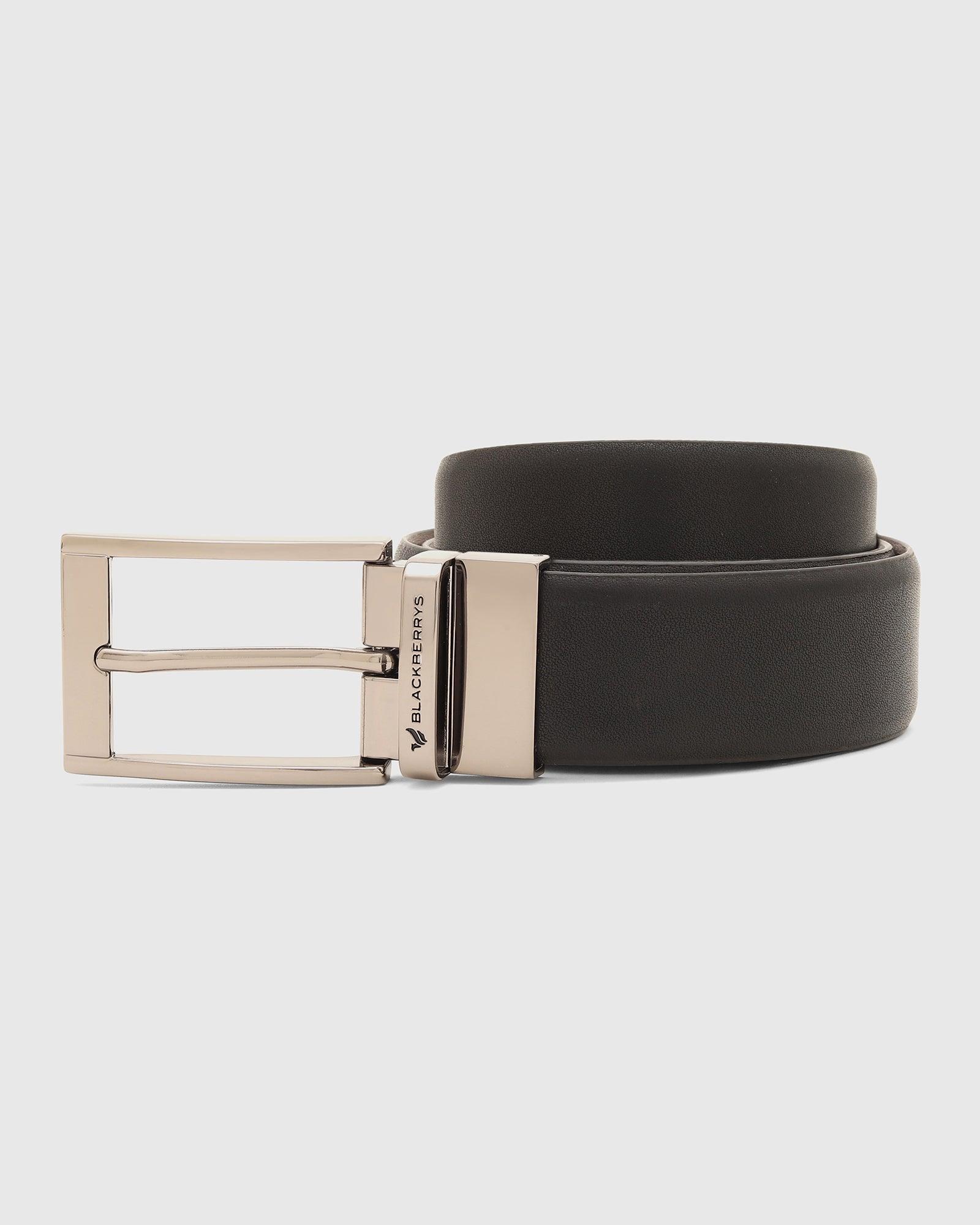 leather reversible black burgandy solid belt - spencer