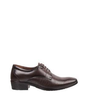 leather round-toe derbys