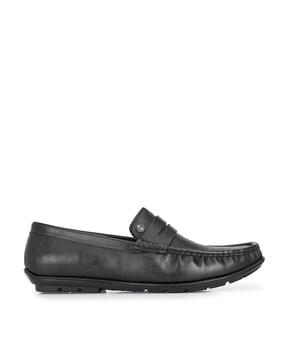 leather round-toe penny loafers