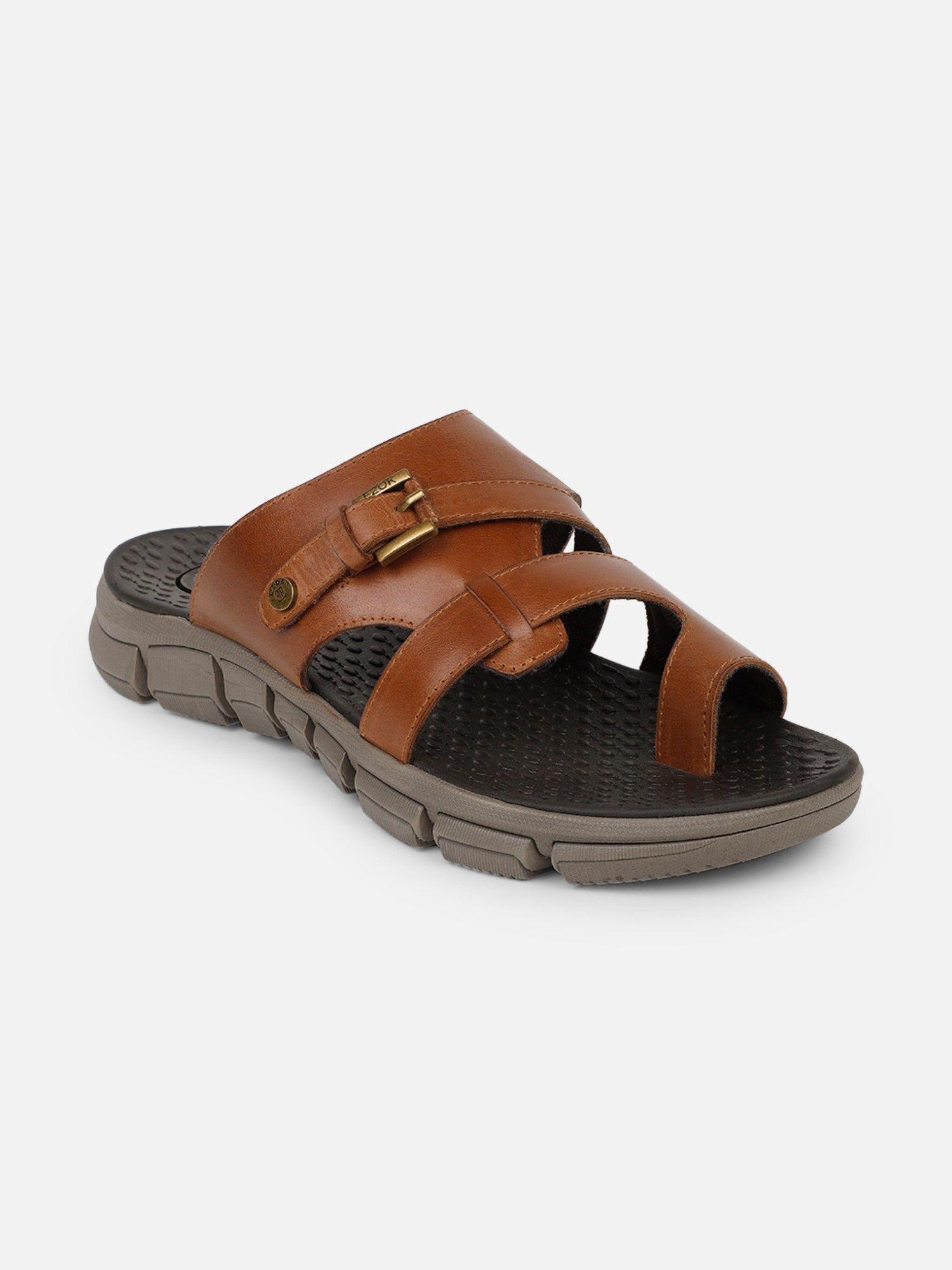 leather sandal for men tan