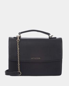 leather satchel with detachable sling strap